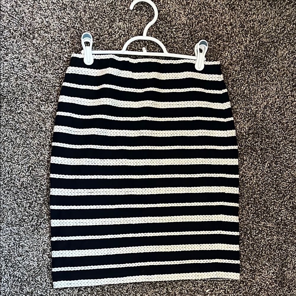 Black and White Striped Women's Skirt